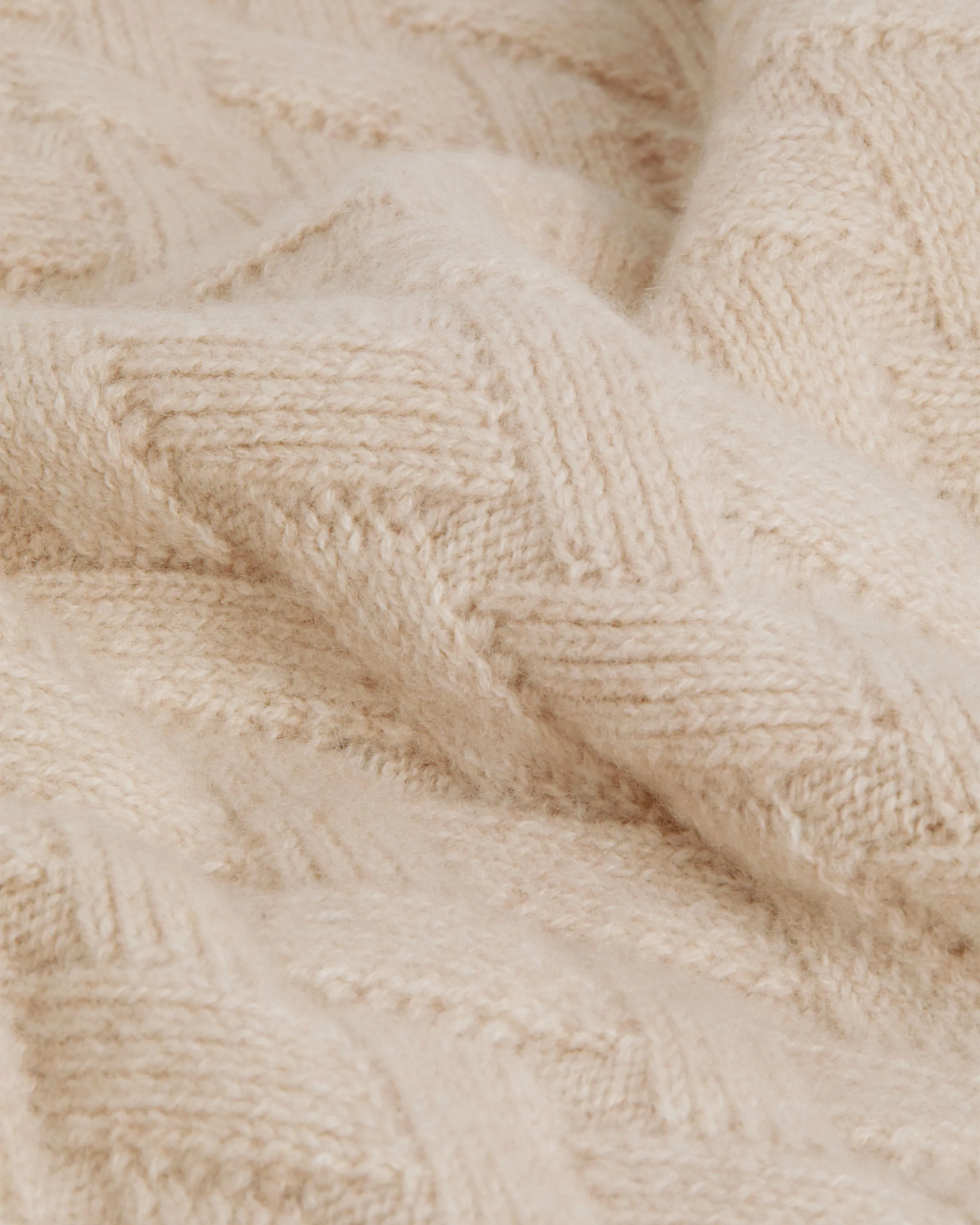 Sanday Cable Knit Pure Cashmere Poncho - Wheat