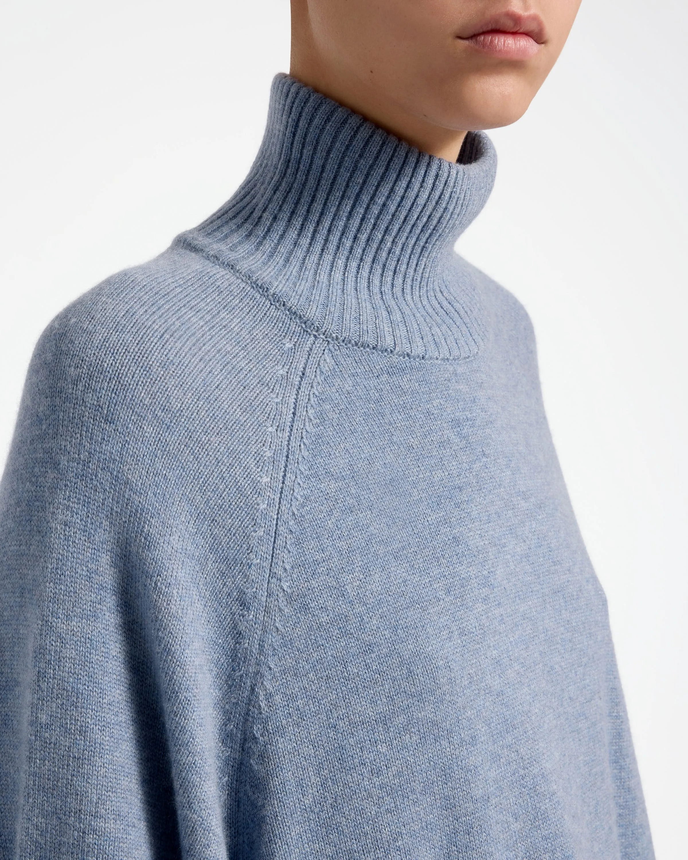 Shuna Cashmere Wool Pullover - Denim Blue