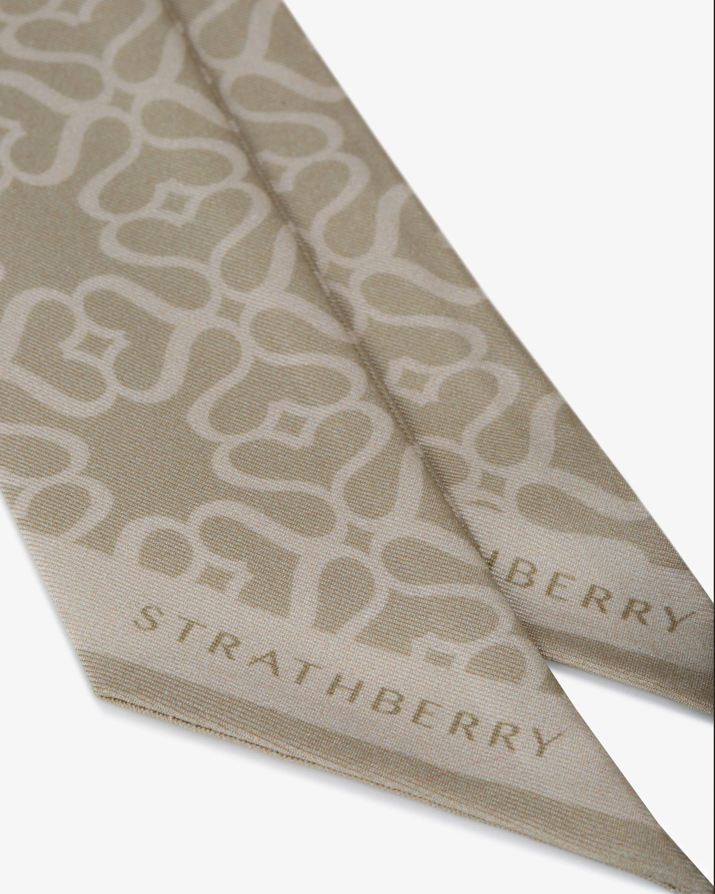 Silk Skinny Scarf - Monogram Oat/Vanilla