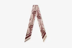 Silk Skinny Scarf - Wallpaper Pink/Burgundy