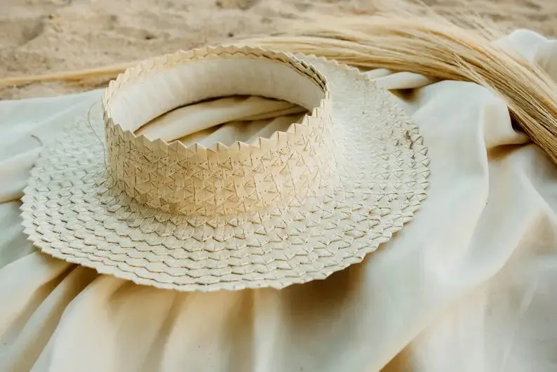 Straw Crownless Papale Sun Hat - Adult