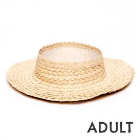 Straw Crownless Papale Sun Hat - Adult