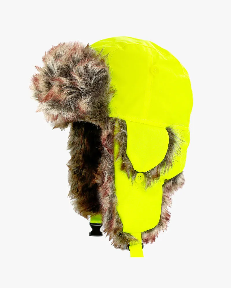 The Hat Depot - Plain Faux Fur Aviator Trapper