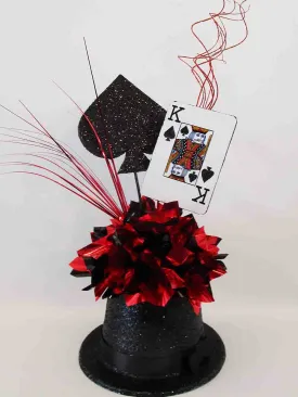 Top Hat with Playing Cards Symbols Cutout