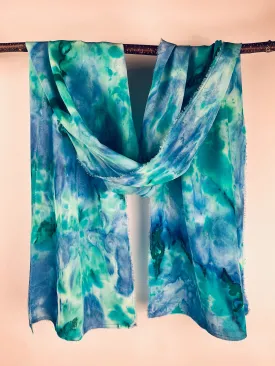 “Tropical Day Dream" - Hand-dyed Silk Scarf - $120