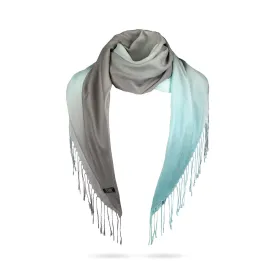 Ugg 100% Merino Wool Tie Dye Scarf Aqua and Grey