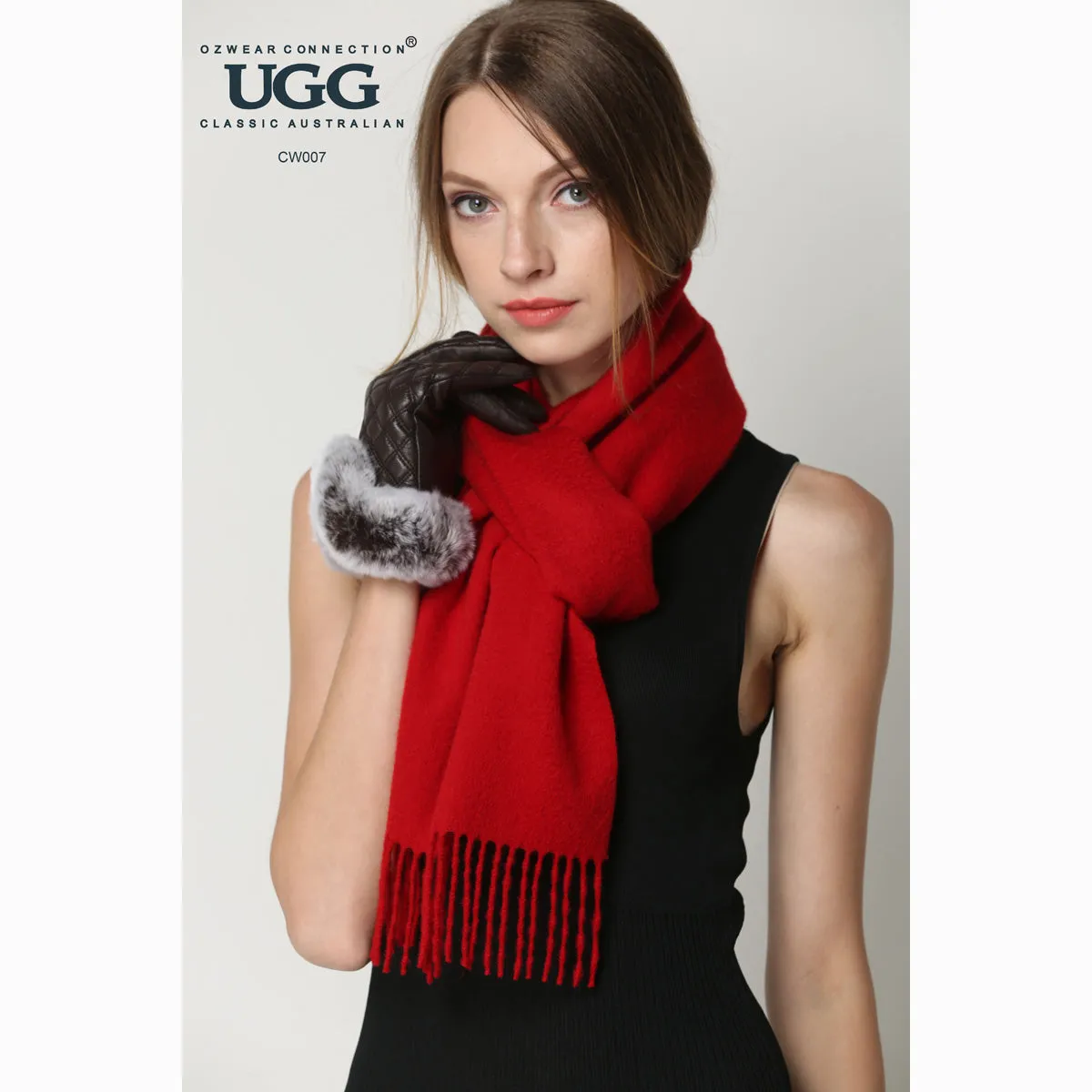 Ugg Cashmere & Wool Scarf Tomato