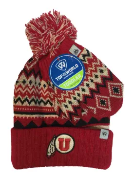 Utah Utes TOW TODDLER Kids "Lil Dust" Tri-Tone Beanie Hat Cap & Mittens Set