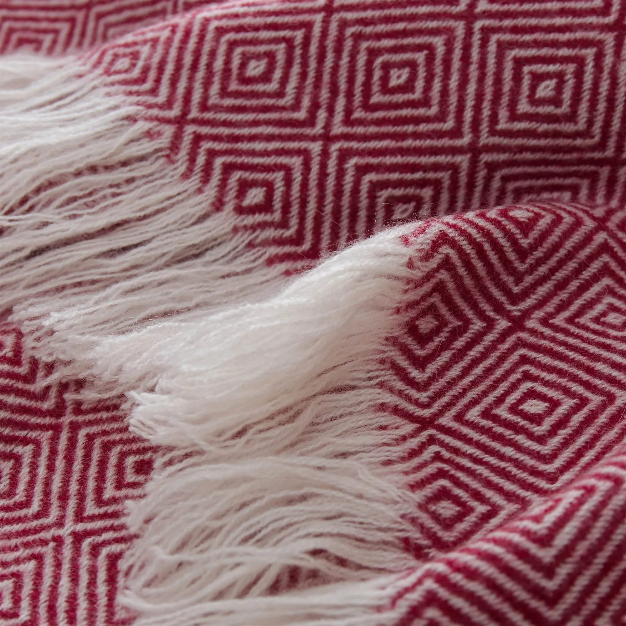 Uyuni Cashmere Blanket [Bordeaux red/Cream]