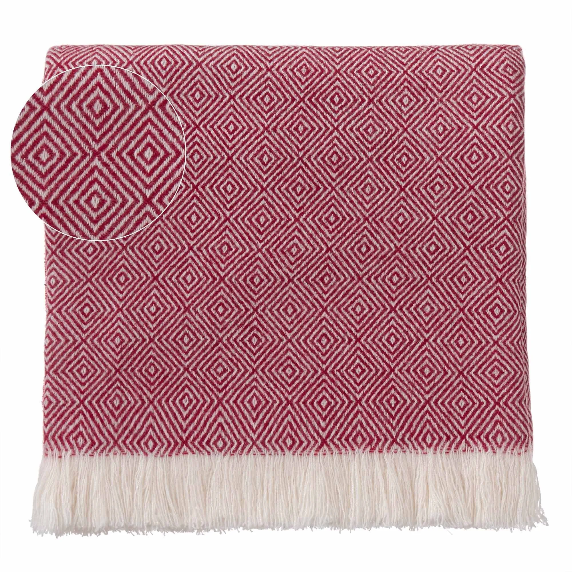 Uyuni Cashmere Blanket [Bordeaux red/Cream]