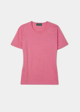 Victoria Ladies Cotton Cashmere T-Shirt In Carnation