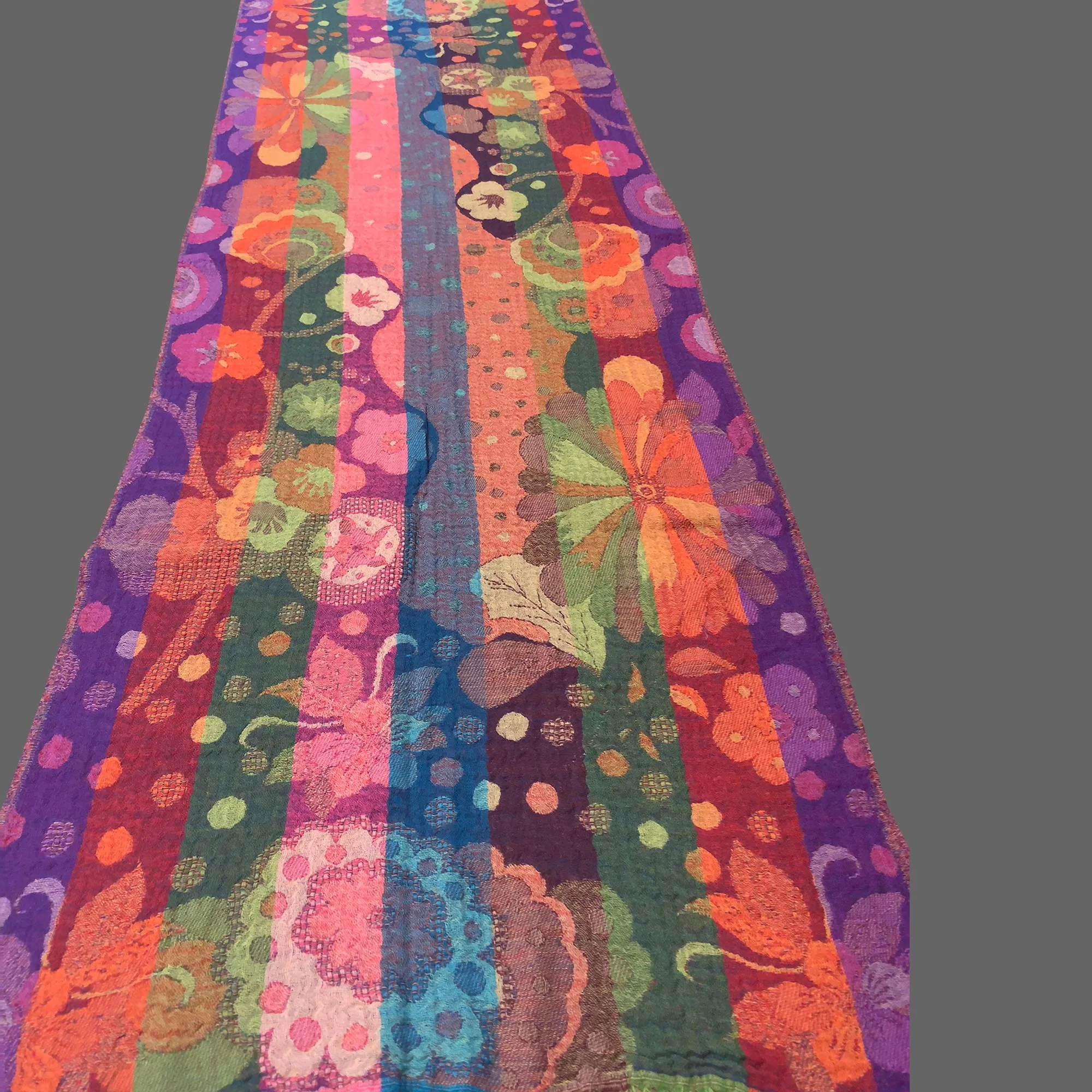 women's boiled wool scarf, multi-color lotus