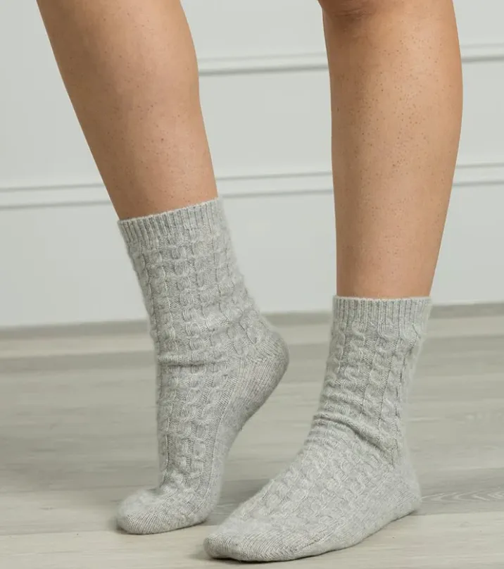 Zjoosh Cashmere Cable Knit Bed Socks Range